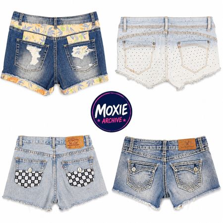 Retro Diva Street Wear Micro Denim Low Rise Shorts: 8pcs