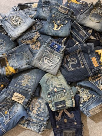 Jeans da donna ricamati Y2K con decorazioni 40 pezzi.