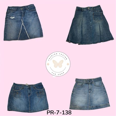 Women’s Denim Midi Skirt – Stylish Casual High Waist Jeans Skirt (PR-7-138)