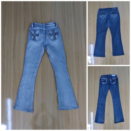 JA 0675 Ladies Y2K Embellished Denim Flared Jeans
