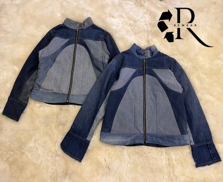 Upcycled Y2K Denim Moto Jacket (Woman’s)