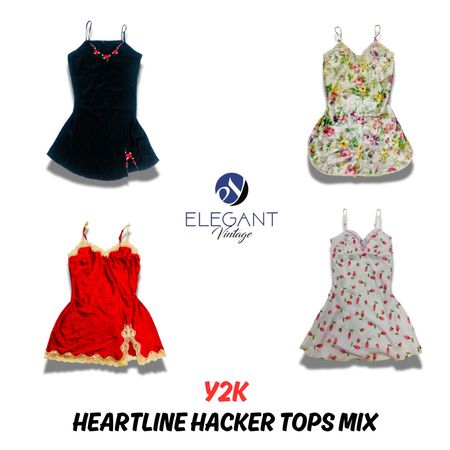 Y2K Heartline Hacker Mix Tops - EV0461