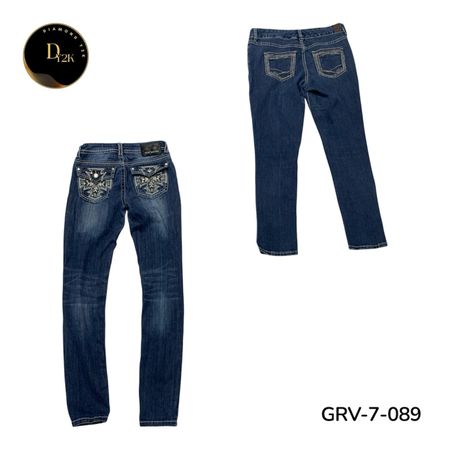 Women’s Stretch Skinny Jeans – Comfortable Y2K Vintage Style. (GRV-7-089)