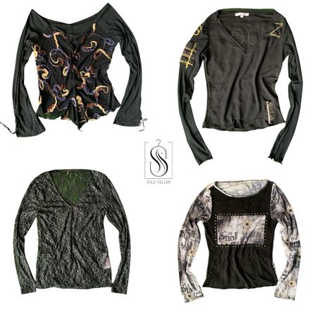 Y2K Black Gothic Full Sleeve Tops