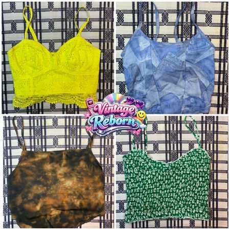 Y2K Vintage Crochet & Printed Crop Top Bundle | VR-286