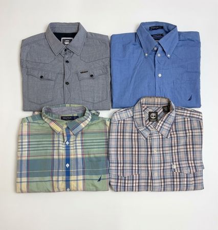 226 8x Men's Branded Casual Shirts Wholesale Bundle | G-Star RAW, Timberland & Nautica | Reseller Lot