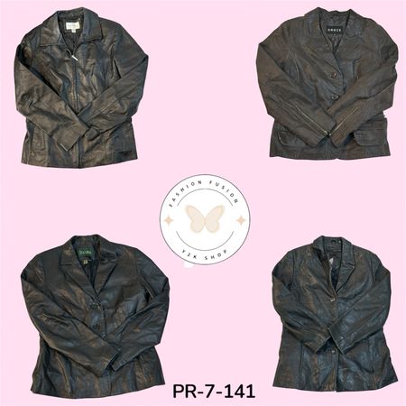 Women's Cropped Leather Jacket – Trendy Zip-Up Fashion Coat (PR-7-141)