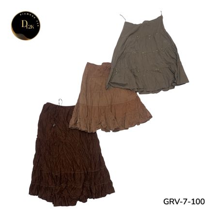 Women’s Pleated Cotton Skirt – Authentic Y2K Retro Fashion. (GRV-7-100)