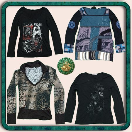 Premium Y2K Style Full Sleeve Cotton Blouses | 8-Piece Bundle | Sizes S to XL