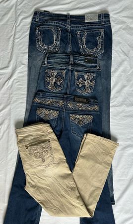 Y2K Embellished Bootcut👖Jean B# 258