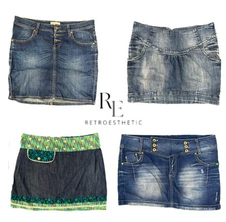 Y2K Paris Hilton Era Girl Denim Mini Skirts RE-3494