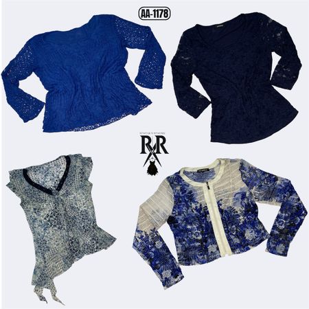 Y2K Vintage Blue Mix Tops (AA-1178)