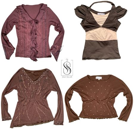 Y2K Earthy Brown Mix Tops