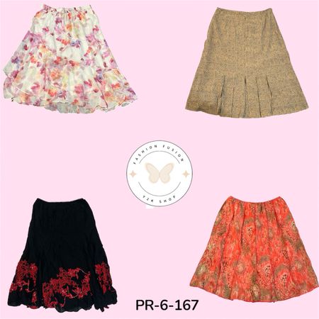 Women's Printed Poly Skirt – Casual A-Line Skirt (PR-7-167)