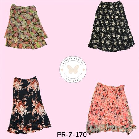 Elegant Printed Polyester Skirt for Women (PR-7-170)