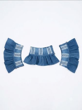 Ruffled Denim Mini Skirt Bundle