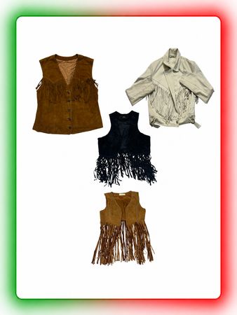 Vintage Y2K Suede Fringe Vests & Jackets Bundle | Western Boho Cowgirl Festival | Premium Wholesale Mix