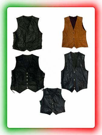 Vintage black and brown genuine leather vest!