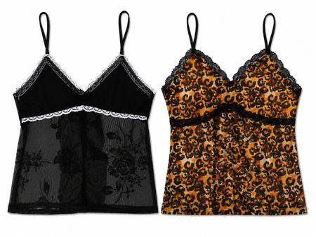 CR1903 UPCYCLED LACE & MESH CAMI TOP