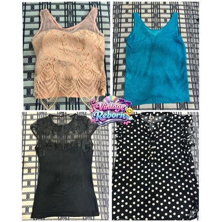Y2K Vintage Lace & Glitter Top Bundle | VR-1111