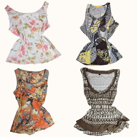 Y2K Sun Bleached Boho Tops - ST-017