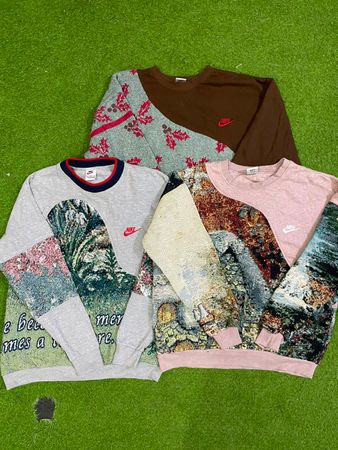 Upcycle Nike Wandteppich-Decken-Sweatshirt