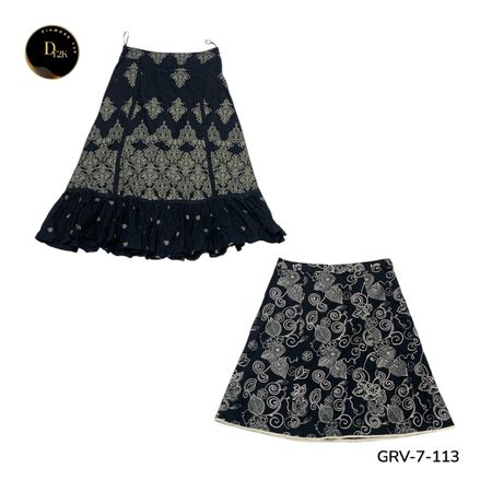 Women’s Cotton Midi Skirt – Classic Y2K Vintage Fashion. (GRV-7-113)