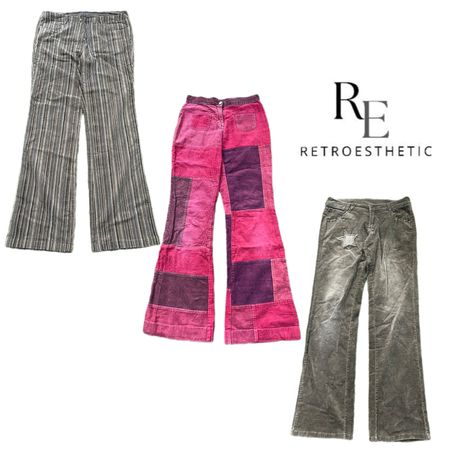 Y2K Unique Corduroy Pants RE-3499