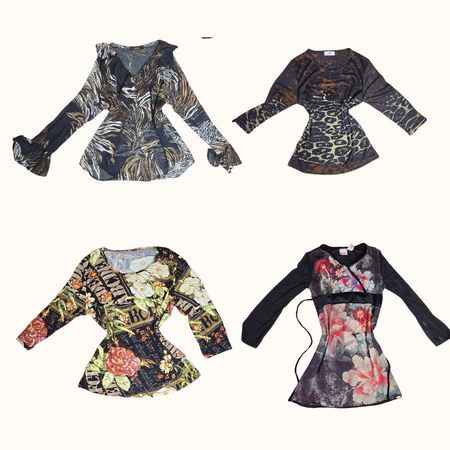 Y2K Dark Bloom Grunge Tops - ST-021