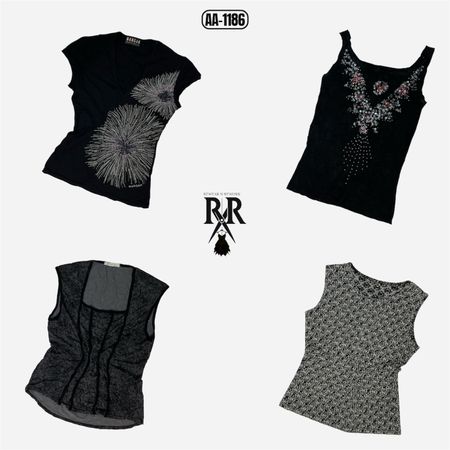 Y2K Black Gothic Mix Tops (AA-1186)