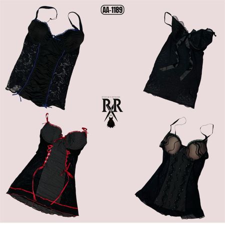 Y2K Black Gothic Baby Dolls (AA-1189)