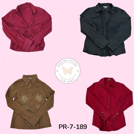 Ladies Cotton Long Sleeve Button-Up Shirt (PR-7-189)