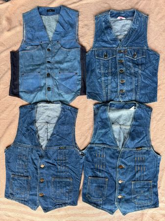 Denim vintage 70s waistcoat 20 pieces