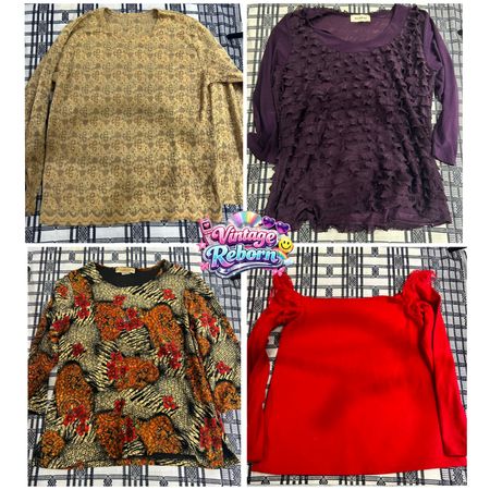 Y2K Vintage Textured Long Sleeve Top Bundle | VR-1112