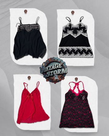 Y2K Crimson Desire Cami Tops