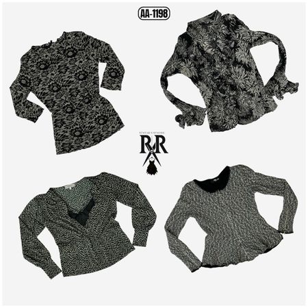 Y2K White & Black Full Sleeve Tops (AA-1198)