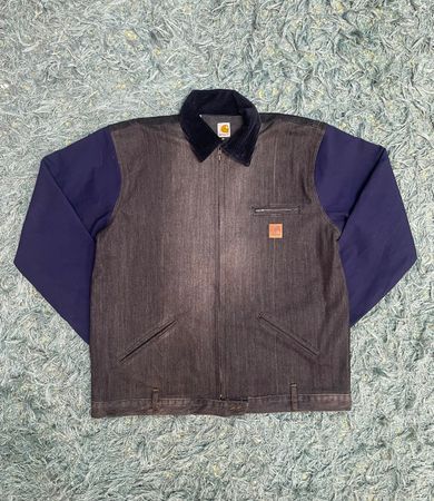 Upcycle Denim Jacket with Canvas Sleeves (DV -07)