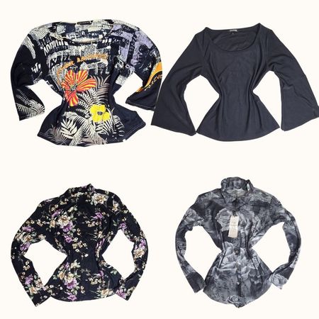 Y2K Black Rose Grunge Tops - ST-029