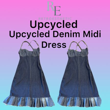 Upcycled Denim Midi Dress 👗