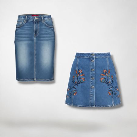 Y2k aesthetic denim skirt for women