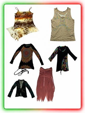 Desigual Y2K Mandala Print Long Sleeve Top | Ruched Side Tie(RM-10)