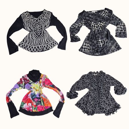 Y2K Static Noise Print Tops - ST-031