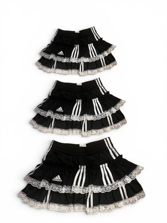 Upcycled Adidas Lace Tiered Mini Skirts Bundle