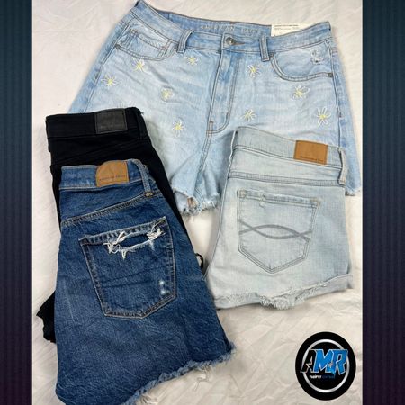 Mix branded denim shorts