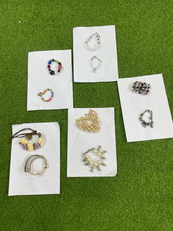 Vintage Fashion Bracelets Bundle | Pearl Beaded Charm & Stretch Bracelets