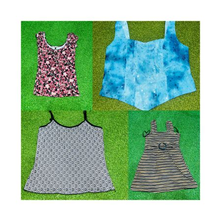 Camisole mix blouse half salvees