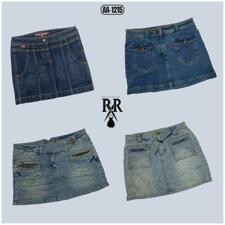 Y2K IT Girl Denim Mini Skirts (AA-1215)