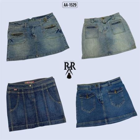 Y2K IT Girl Denim Mini Skirts (AA-1529)