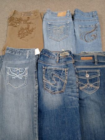 HD1514 Ladies Y2K Embellished Flared Jeans