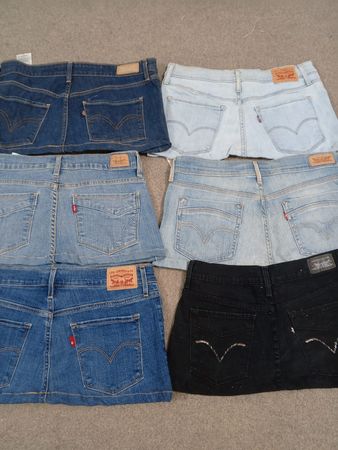 HD1517 Ladies Upcycled Levi's Micro Mini Skirts